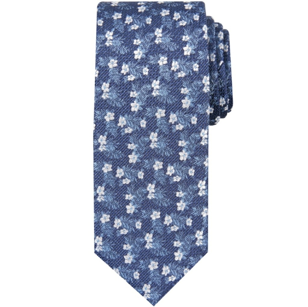 Haggar Skinny Tie - Navy Hilo